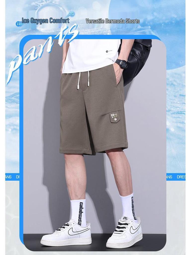 Men's Fashion Ice Silk Casual Mid-Length Shorts - Summer 2026 American Style