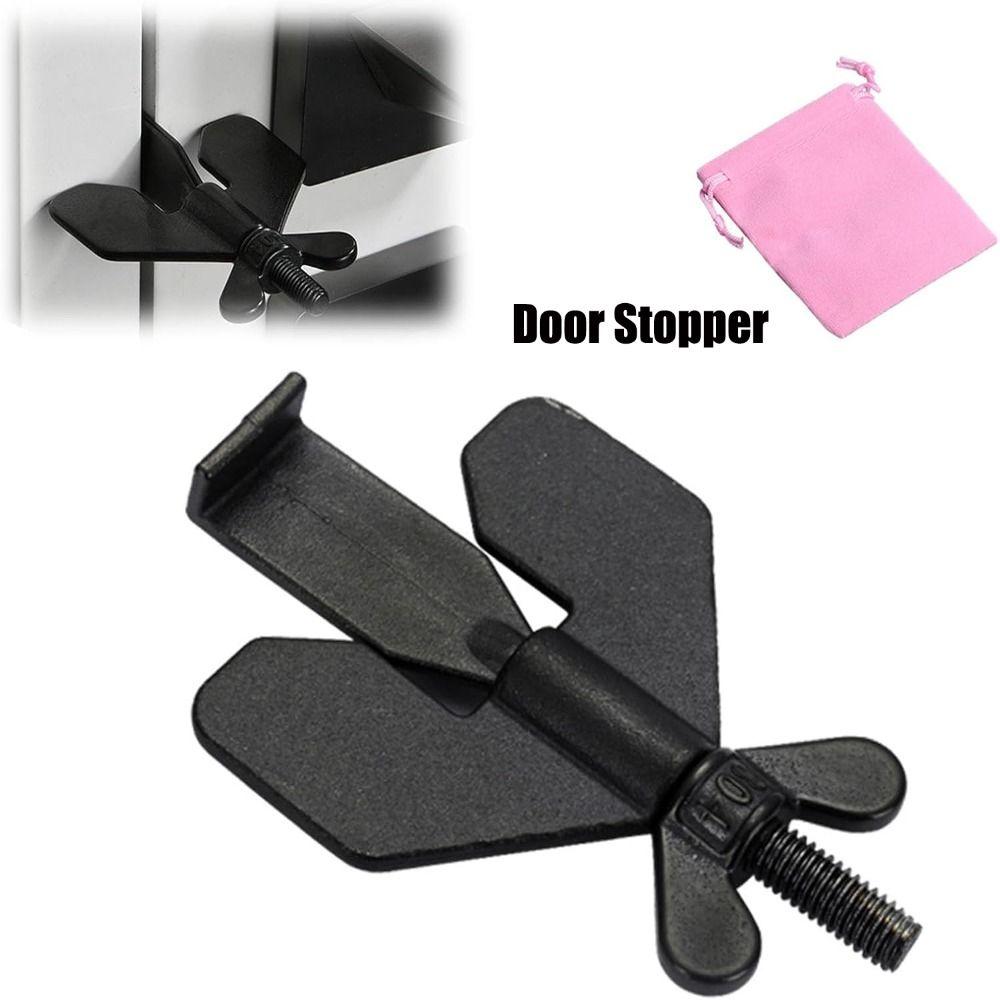 Adjustable Travel Door Lock Stainless Steel Butterfly Door Stopper Door Stopper for Travel Hotel
