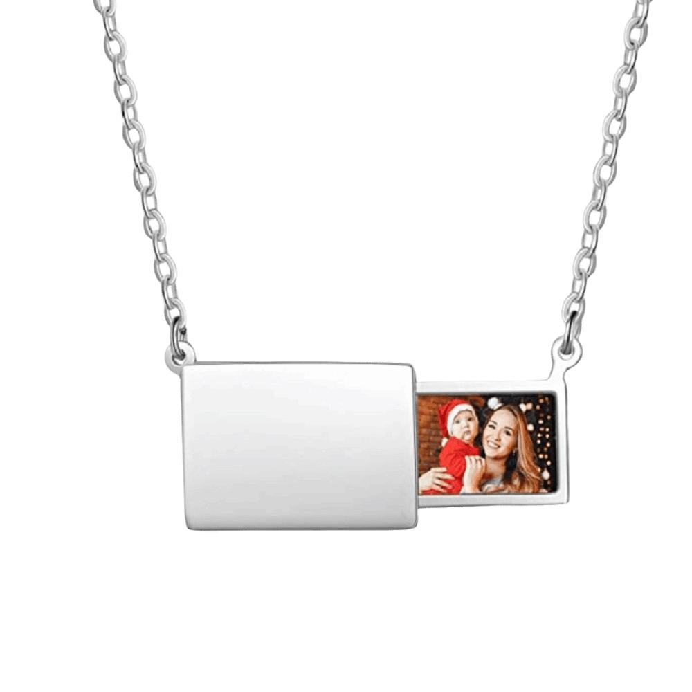 Electroplating Personalized Necklace Drawer-Style Locket Fashion Necklace  Memorial Jewelry серебряный