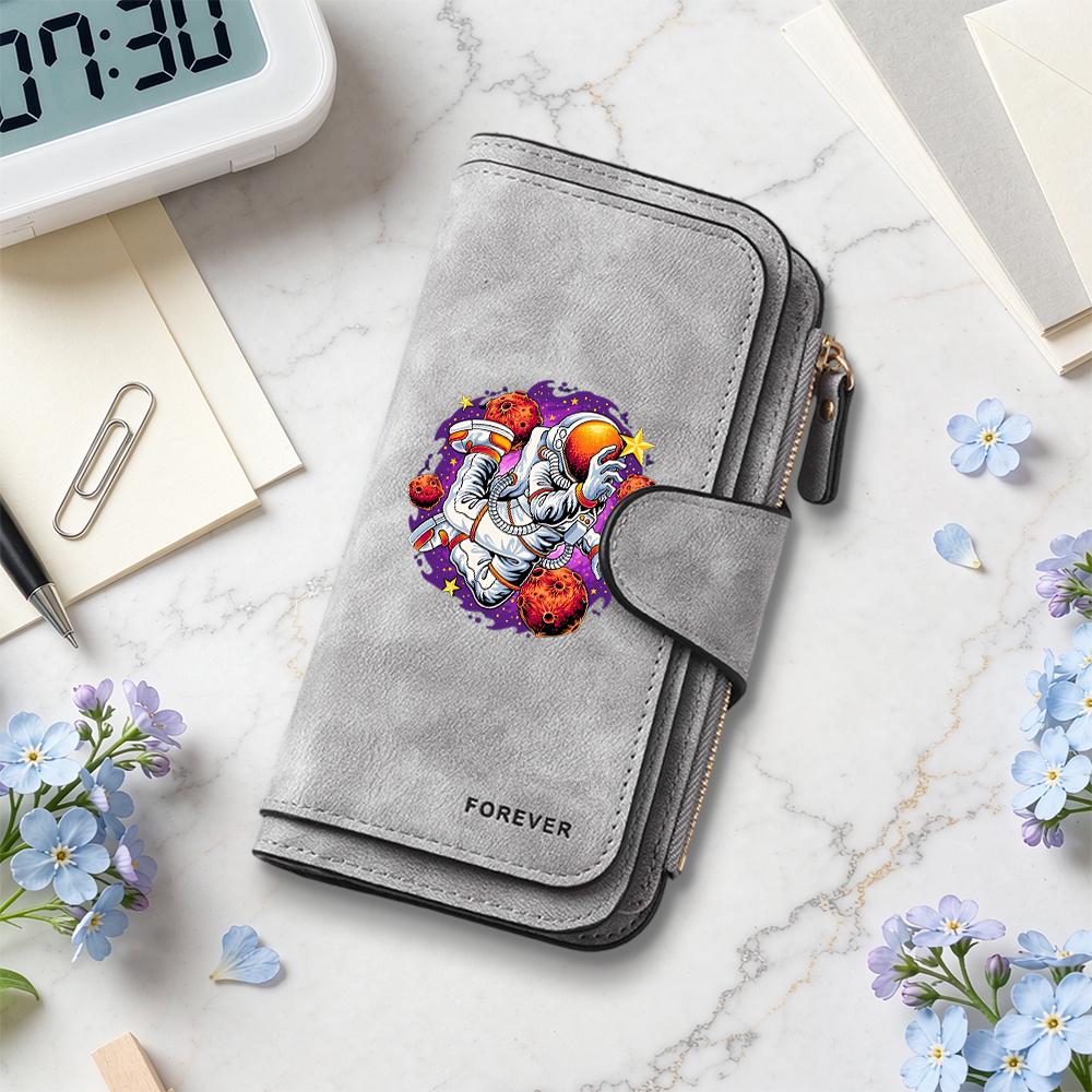 Astronaut Pattern Wallet Forever Printed Fashion Multi Card Holder Purse
