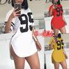 Summer Women's Fashion Round Neck Digital Printing Half Sleeve Sport Long T-shirt