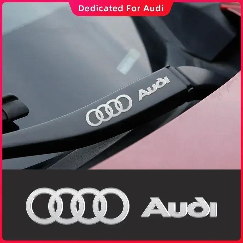 Metal Emblem Auto Decor Decals Reflective Car Window Wiper Stickers For Q2 S Line RS S3 S4 S5 S6 S8 RS3 RS4 RS5 RS6 A3 A4 A5