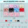 500pcs Bowknot Moon Love Heart Nail Art Ornaments Half Round Artificial Pearl Set for Nail Art DIY Decoration
