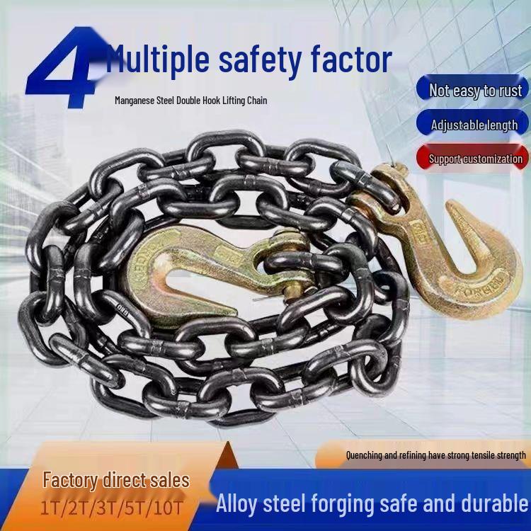 National Standard Manganese Steel Double Lifting Chain Sling Hook for Stones