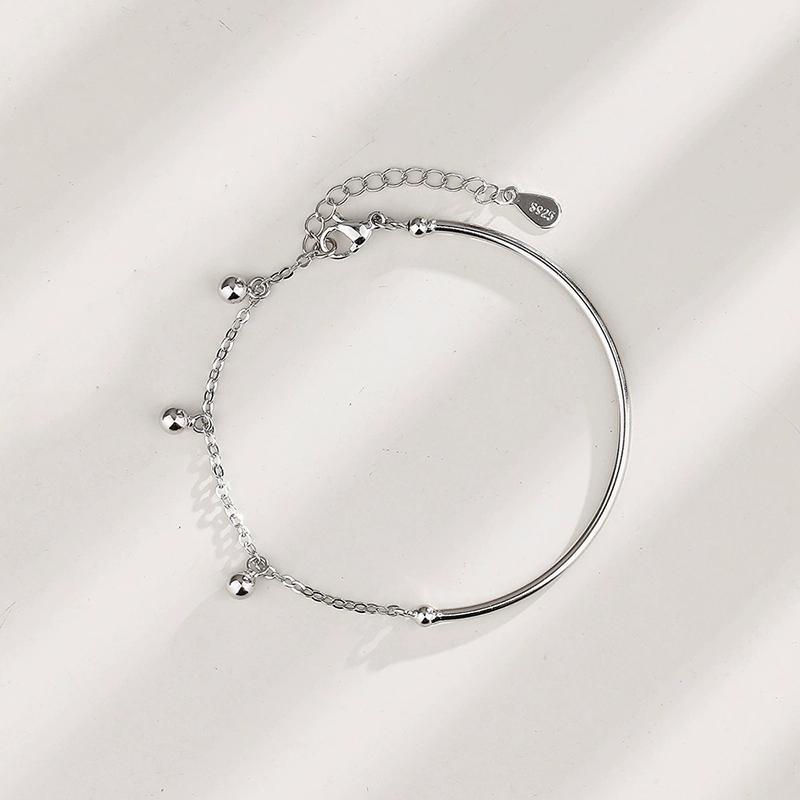 Stainless Steel Ball Beads Tassel Bracelet for Women Minimalist Adjustment Simple Lucky Bracelet Couple Y2K Jewelry No Fading