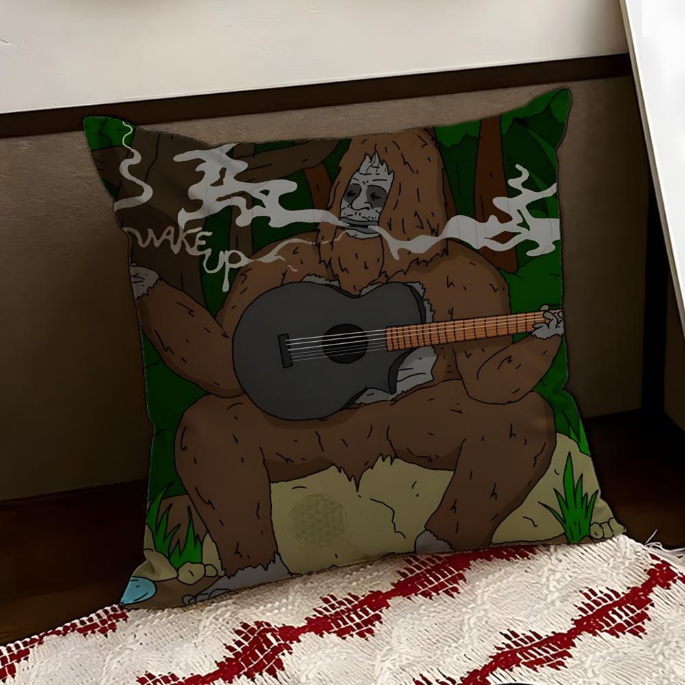 SSassy the SasquatchS Cushion Cover Reversible Soft Durable Pillow Cover Home Car MultiScene Use for Daily Comfort
