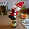 Manchons pour bouteilles de vin Père Noël et Bonhomme de neige avec design cartoon pour décoration de fête de Noël