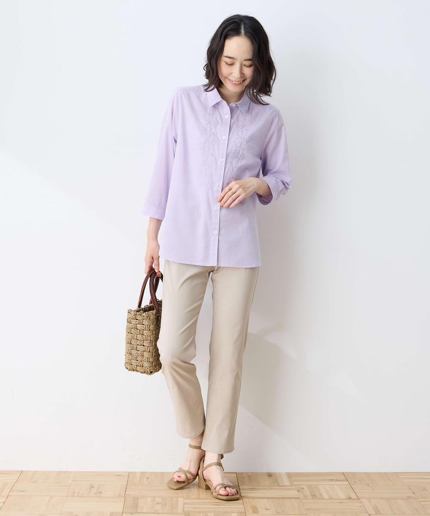 DECOY Cooling Front Embroidered Purple Women's Blouse, 493048,