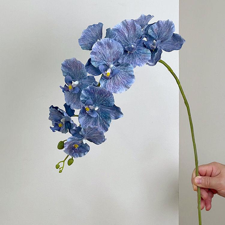 

Украшение в виде букета фаленопсисов, украшение цветочной композиции для обеденного стола в гостиной, искусственный цветок, французский, элитный, легкий, роскошный, элитный 1pc