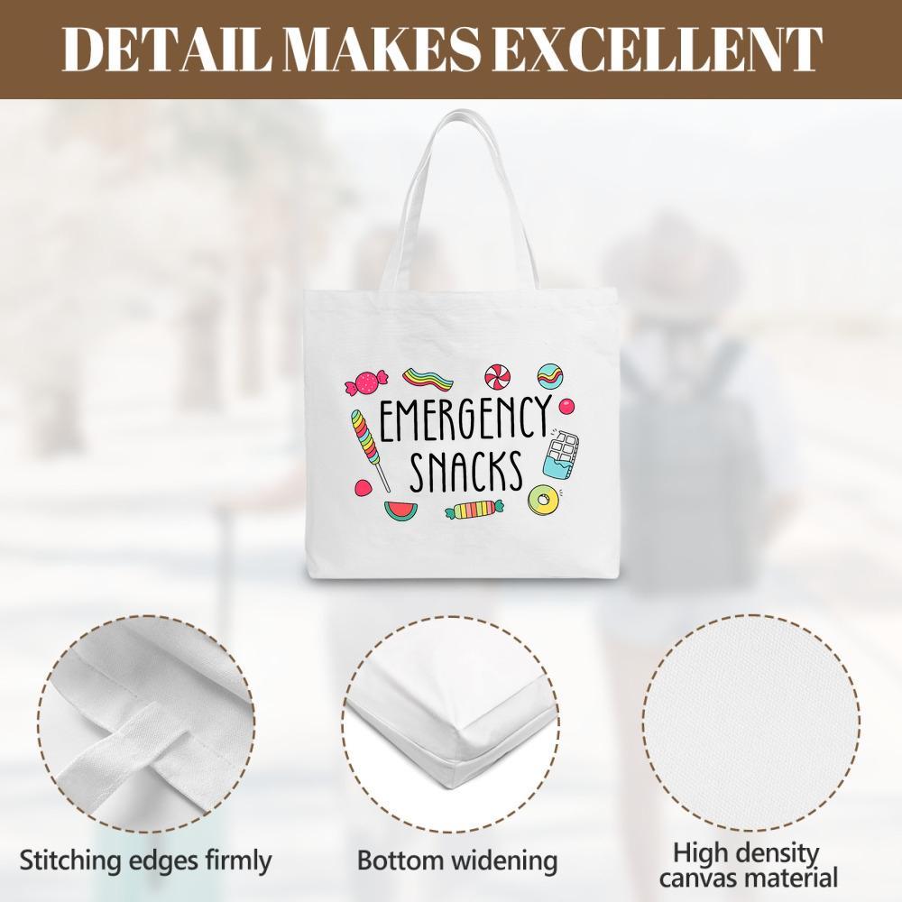 Emergency Snack Tote Bag. Trendy & spacious for trips, gifts & daily use. Stay snack-ready anywhere.