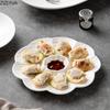Chinese Ceramic Dumpling Plate Hotel Restaurant Sashimi Sushi Plate Food Decoration Dessert Plate Kitchen Creative Tableware