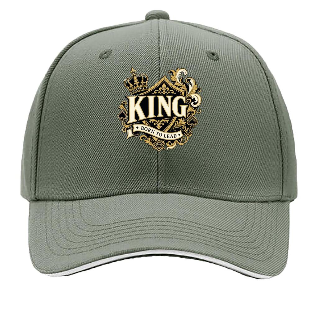 Royal King Crest Typography Emblem Sandwich Baseball Cap Sun Cap Outdoor Workouts Hat