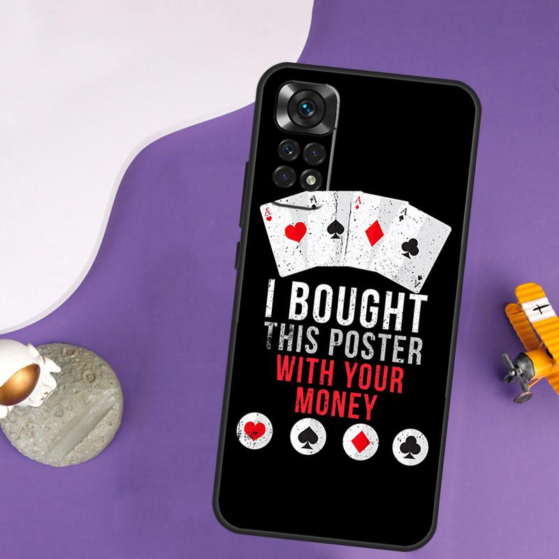 Poker Cards Case For Xiaomi Redmi Note 13 14 Pro 12 9 10 11 Pro 10S 11S 12S Redmi 14C 13C 10C 12C Cover