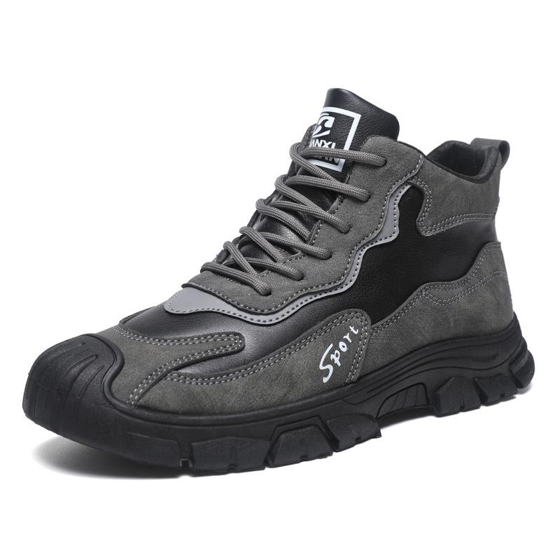 Cotton Shoes Men's Winter Fur Integrated Leisure Sports Men's Thick-soled Velvet Warm Non-slip High-top Fluff Men's Shoes