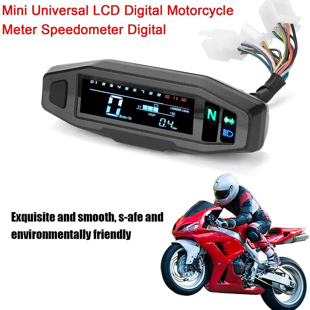 Motorrad modifizierter Mini-VA-High-Definition-LCD-Tachometer Geschwindigkeit Ölzähler Vergaser EFI einstellbar