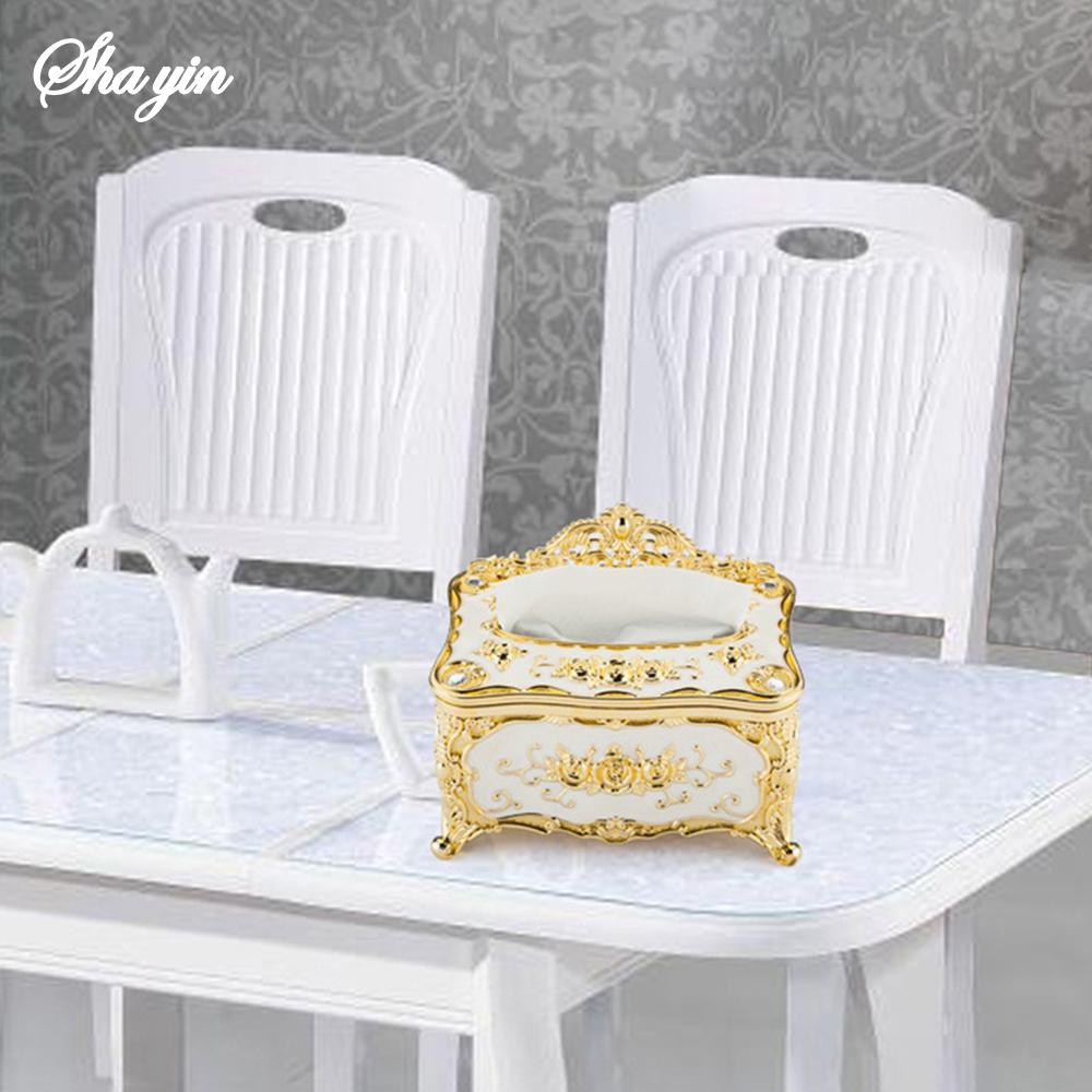 European Style Tissue Box, High-end Hotel Restaurant Napkin Extraction Box, Living Room Desktop Paper Extraction Storage Box