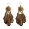 Ethnic Feather Earrings Bohemian Handmade Jewelry Delicate Dangle Design Ethnic Jewelry Suitable for Everyday Use