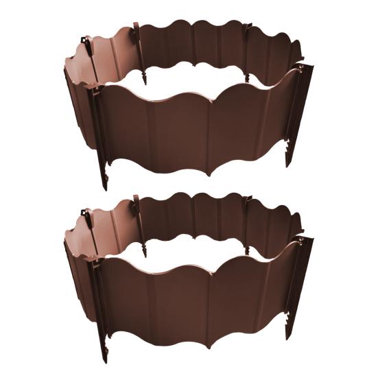 Garden Edging Border No-Dig Design Landscaping Edging Interlocking Plastic Edging Panels with Stakes for Lawn Flower Bed Fence Borders