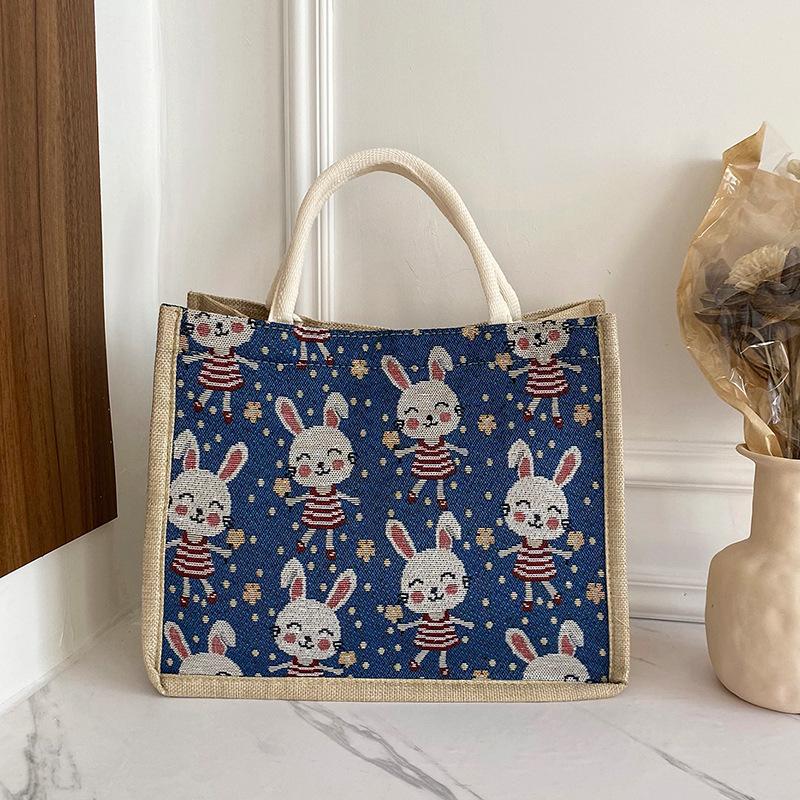 2025 new summer large-capacity student tote bag casual cartoon canvas tote bag