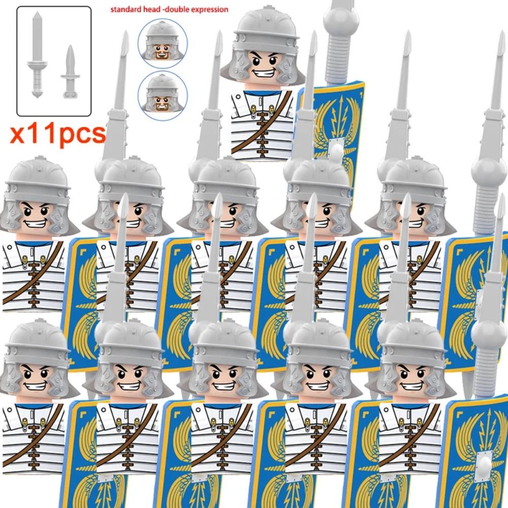 11pcs Medieval Dragon Knights Heavy Armor Bricks Assemble Action Figures Accessories Model
