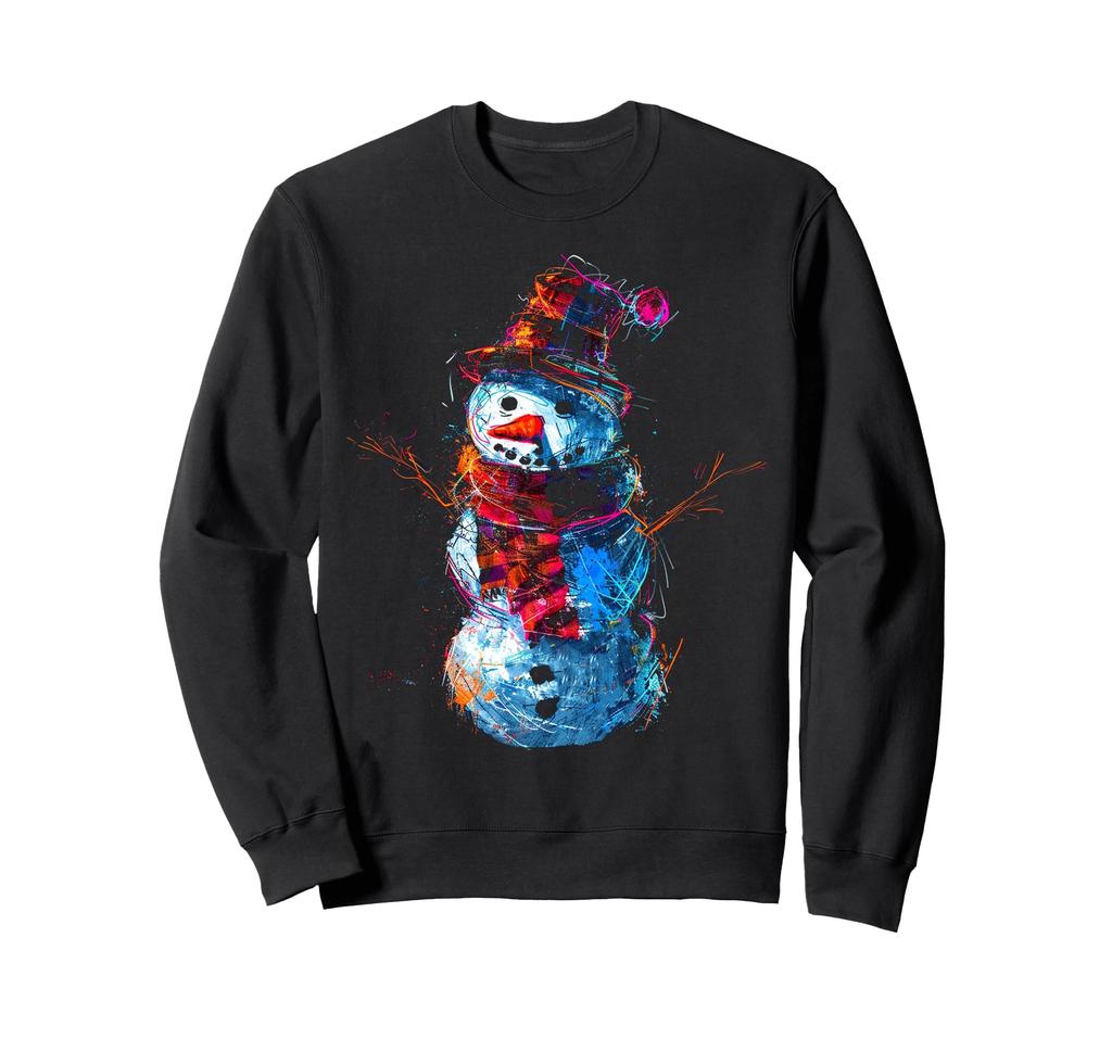 Snowman Christmas Graphic Illustration Family Snowman Sweatshirt X-mas