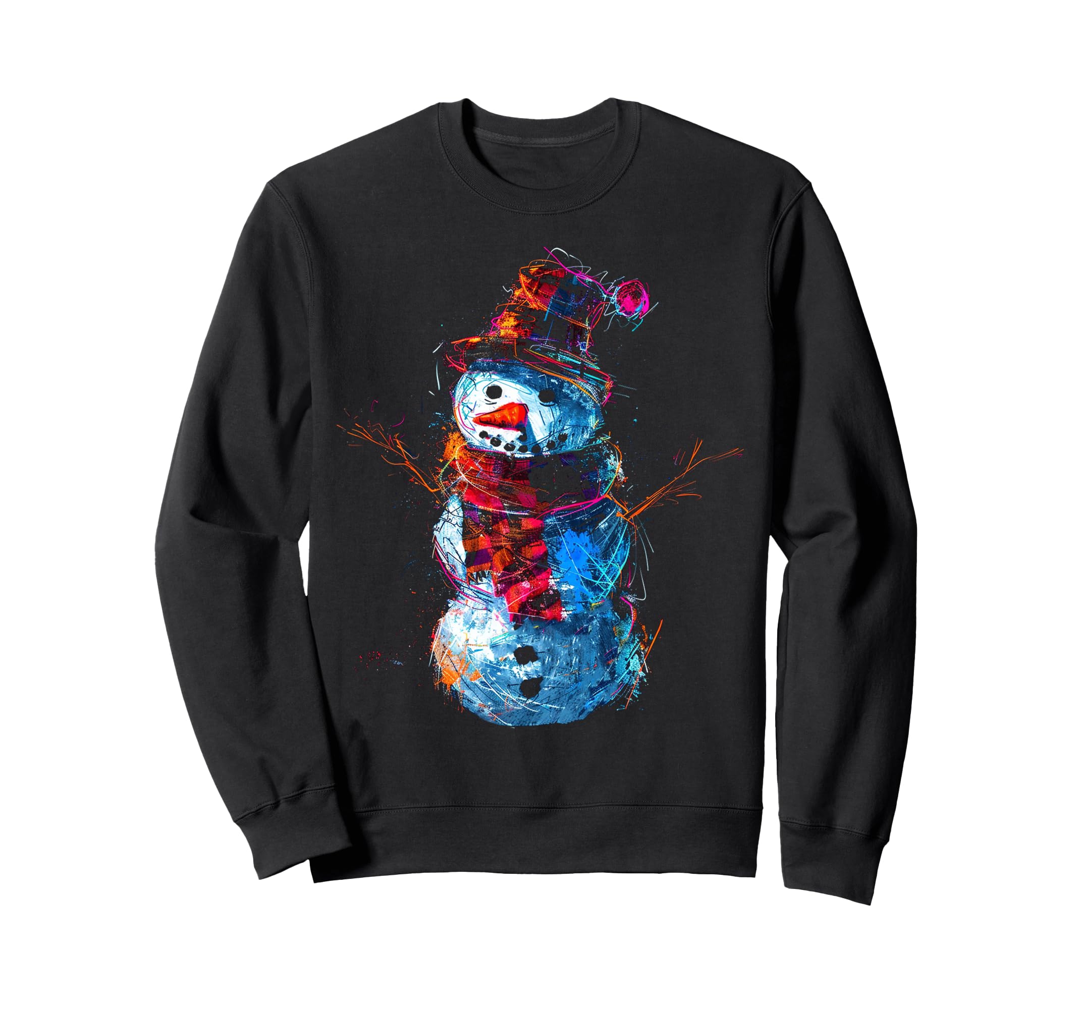 

Snowman Christmas Graphic Illustration Family Snowman Sweatshirt X-mas чёрный