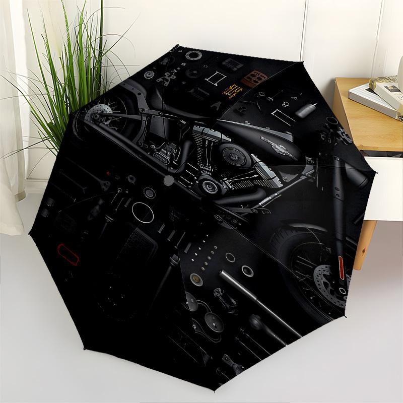 

Motorcycle Parts Themed Automatic Opening and Closing Umbrella, Brightly Colored 8-rib Portable Umbrella, Suitable for Men and Women, A Perf