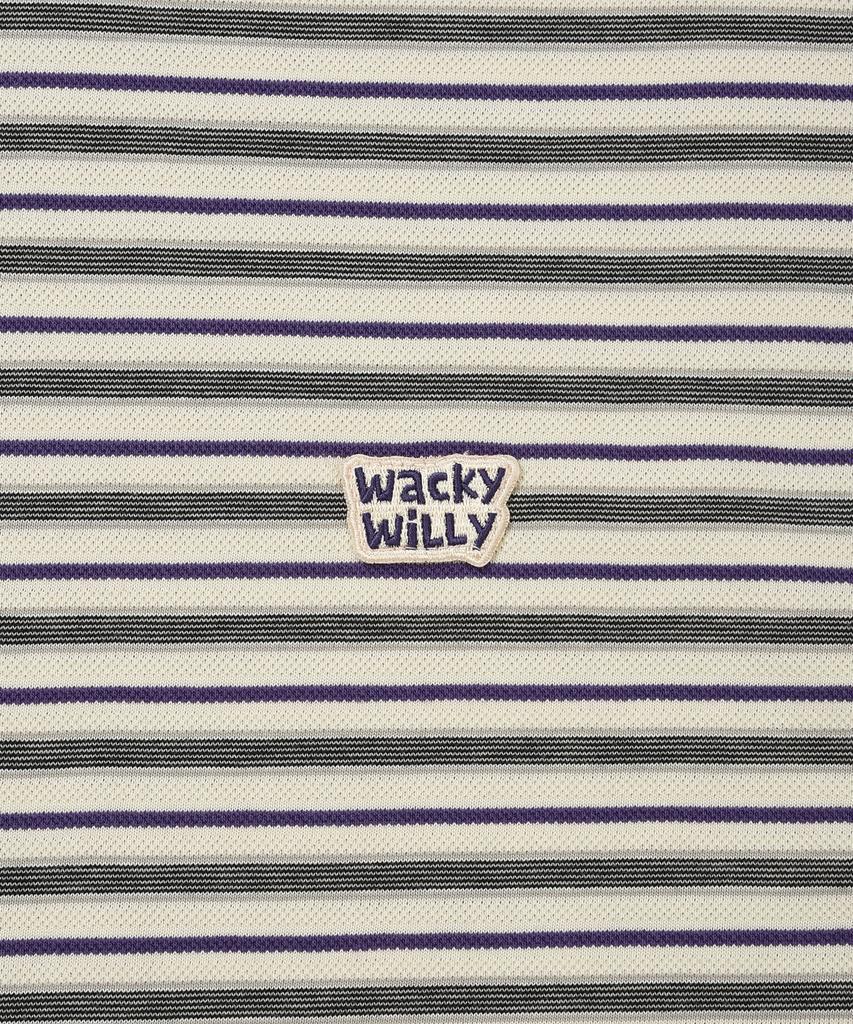 WACKY WILLY Jacquard Multi-Stripe Short Sleeve T-Shirt Gray
