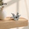 Décor Oiseau Origami Grues Géométriques Figurine, Sculpture Moderne, Accent Décoratif Minimaliste pour Étagère, Sculpture Créative Nordique pour Bureau Bibliothèque