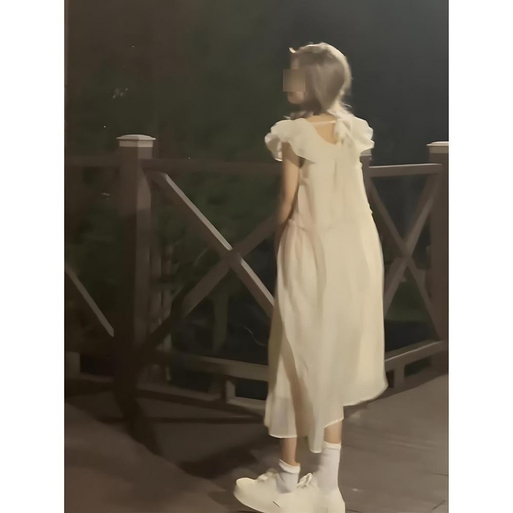 Xiaofei Sleeve Dress Women's Summer New Small Casual Pear-shaped Figure Seaside Vacation Dress