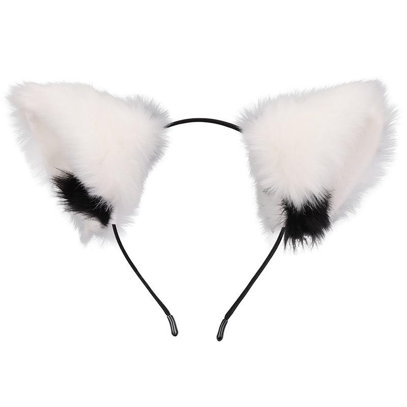 Diadema y pinzas con orejas de animales: Gato, zorro, perro lobo con cascabeles: accesorios para el cabello de cosplay para mujeres.