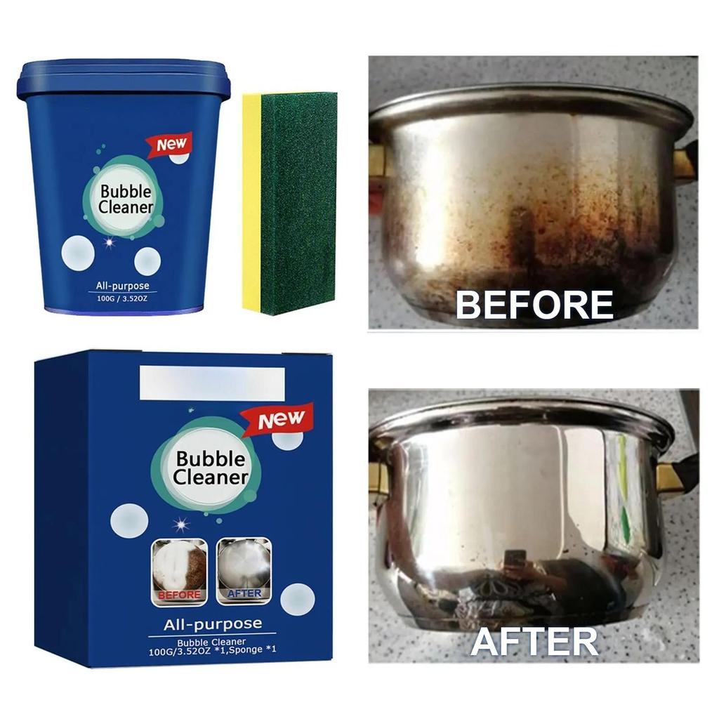 Creme de Limpeza em Aço Inoxidável Limpador de Manchas Sujeira para Utensílios de Cozinha Limpeza de Panelas Fundo de Panela Remoção de Ferrugem Pasta de Limpeza para Utensílios de Cozinha