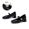 First layer sheepskin insole Mary Jane shoes women's autumn new thick heel single shoes leather women's shoes