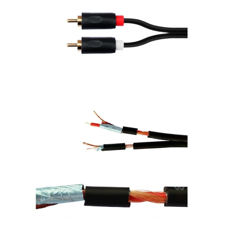 2RCA To 2 RCA Male To Male Audio Cable Gold-Plated RCA Audio Cable for Home Theater DVD TV Amplifier CD Soundbox