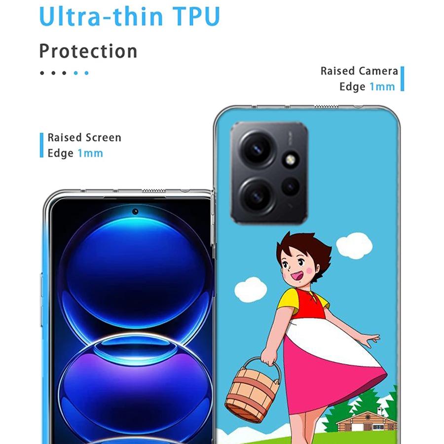 Heidi Cartoon Phone Case For Redmi Note 14 15 Pro 5G 13 12 Pro Plus 11 11T 11E 11S 10 Pro 10S 9 9S Cover Cell Clear TPU Capa Com