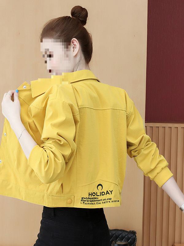 Damen Petites Frühling-Herbst 2025 Koreanische BF Baseballjacke