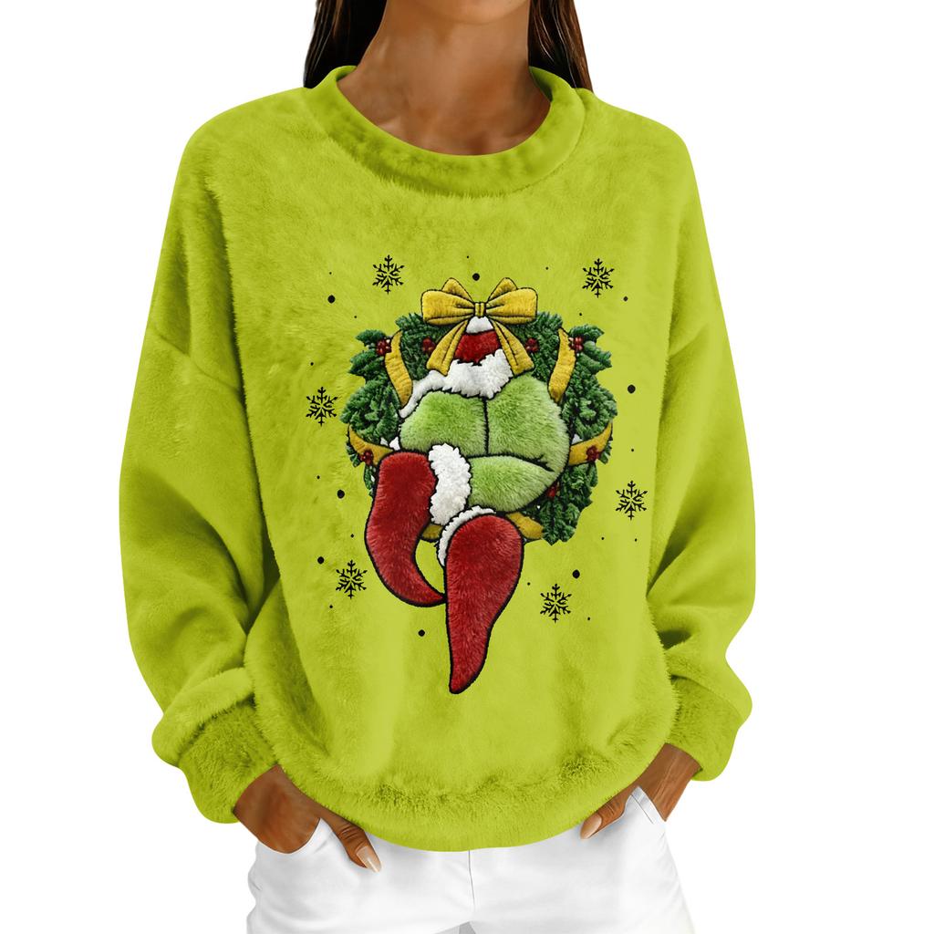 Damen Fleece-Hoodie Langarm Rundhals Lässig Bequem Locker geschnitten Leicht Damen-Hoodie