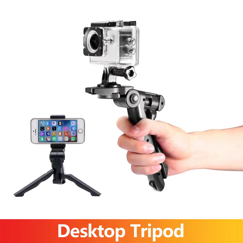 Desktop Tripod Handheld Selfie Stick for GoPro Hero 13 12 11 10 9 SJCAM Insta360 X5 X4 AKASO DJI Osmo Action Camera Accessories