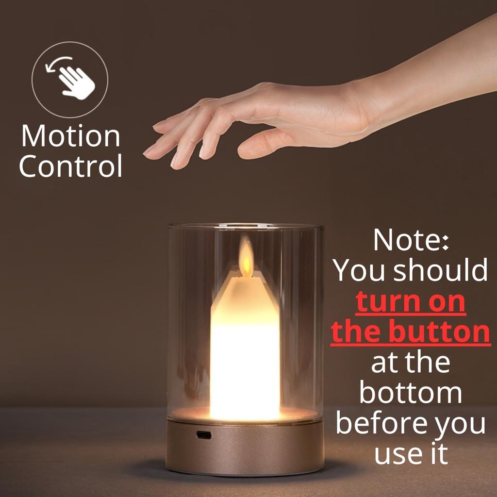Magic Crystal Motion Sensor LED Candle Lamp with Hand Control Motion-Activated Touchless Operation