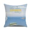 Watercolor Summer Beach Digital Printing Short Plush Pillow Covers for Car Sofa Office Cushion Cover Home Goods 60x60cm