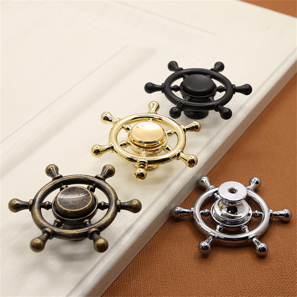 Steering Wheel Wardrobe Knob Zinc Alloy Cabinet Drawer Handle Cupboard Pulls Simple Furniture Decoration Easy To Install