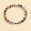 A Colorful Lucky Four-Leaf Flower Bracelet Inlaid With Zircon, Luxurious And High-End Small Fragrance , Versatile For Women