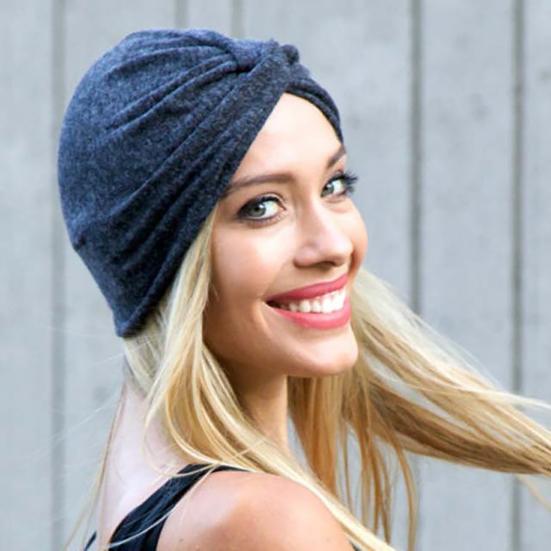 Solid Color Pleated Women Cancer Chemo Hat Beanie Turban Head Scarf Wrap Cap