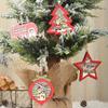 LED Light Santa Snowman Pendants Star/Car Shape Decorative Christmas Tree Ornaments Wooden Hanging Christmas Decorations