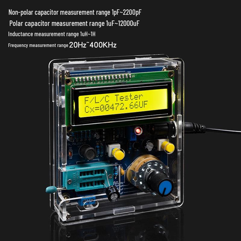 Capacitance & Inductance Meter Frequency Tester DIY Kit - 51 Single-Chip Circuit Board for Soldering Practice