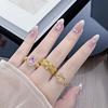 French Retro Temperament Pink Diamond Port Style Open Ring Female Cold Wind Niche High-End Feeling Stacked Index Finger Ring