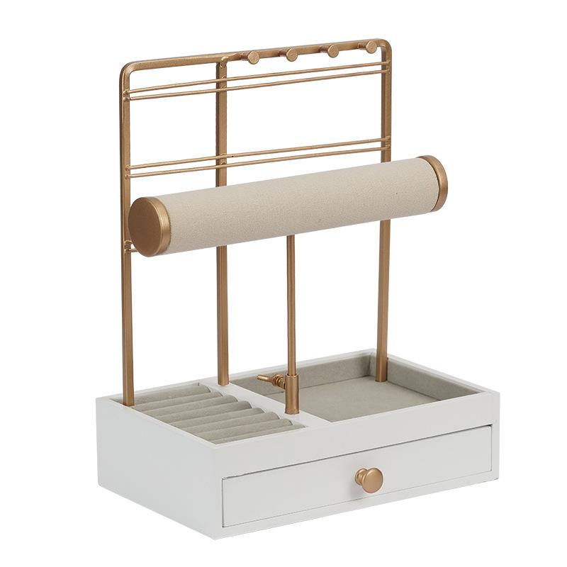 

Новая железная художественная 2-слойная рамка для ювелирных изделий + большое кольцо-гвоздик для хранения уха, браслет для хранения ожерелья, рамка для дисплея ювелирных изделий 20.5x25.5x13cm