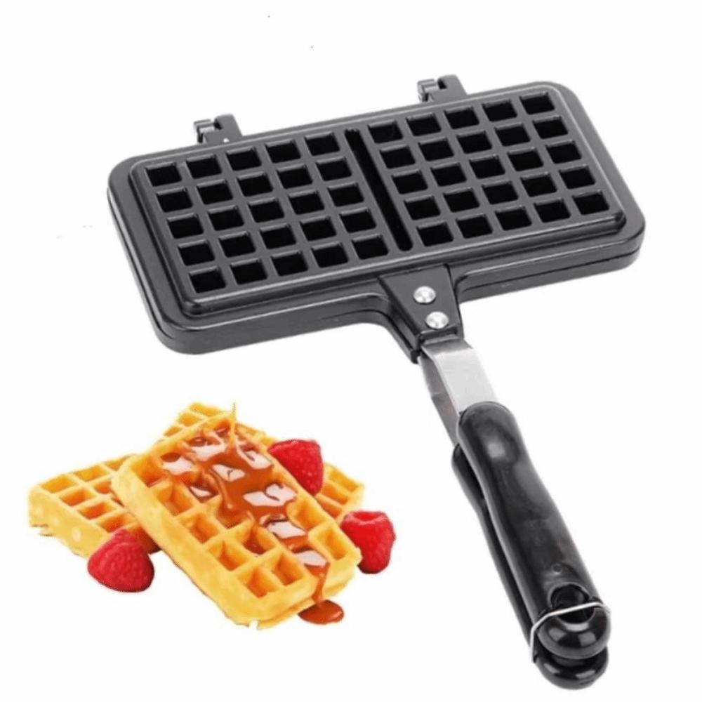 Rectangle Waffle Mold Pan Cast Aluminum Toast Frying Pan Cake Maker Sandwich Maker  Stove Top