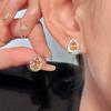 Natural Fanta stone stud earrings, sterling silver s925 French retro elegance, high-end sense, niche design sense, light luxury accessories gifts