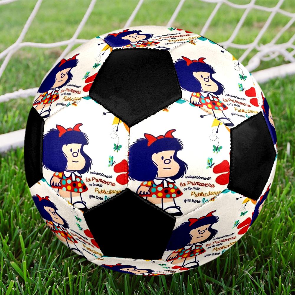 Mafalda Indoor Soccer Ball Colorful Machine Stitched PVC Size 5 Team Training Competition Ready Durable High-Bounce Cool Sports Gift